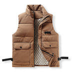 Men's utility quilted vest with thermal lining, front pockets and adjustable side straps Fashion Glam