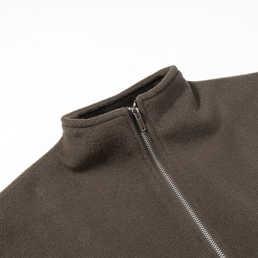 Women's Short Fleece Jacket with Stand-Up Collar and Full Zip Fashion Glam