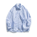 Men's Oversized Cotton Shirt with Fine Stripes and Chest Pocket Fashion Glam