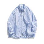 Men's Oversized Cotton Shirt with Fine Stripes and Chest Pocket Fashion Glam