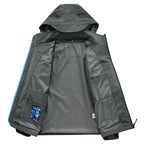 Men's Weather-Resistant Softshell Outdoor Jacket with Hood, High Collar, and Welded Seams Fashion Glam