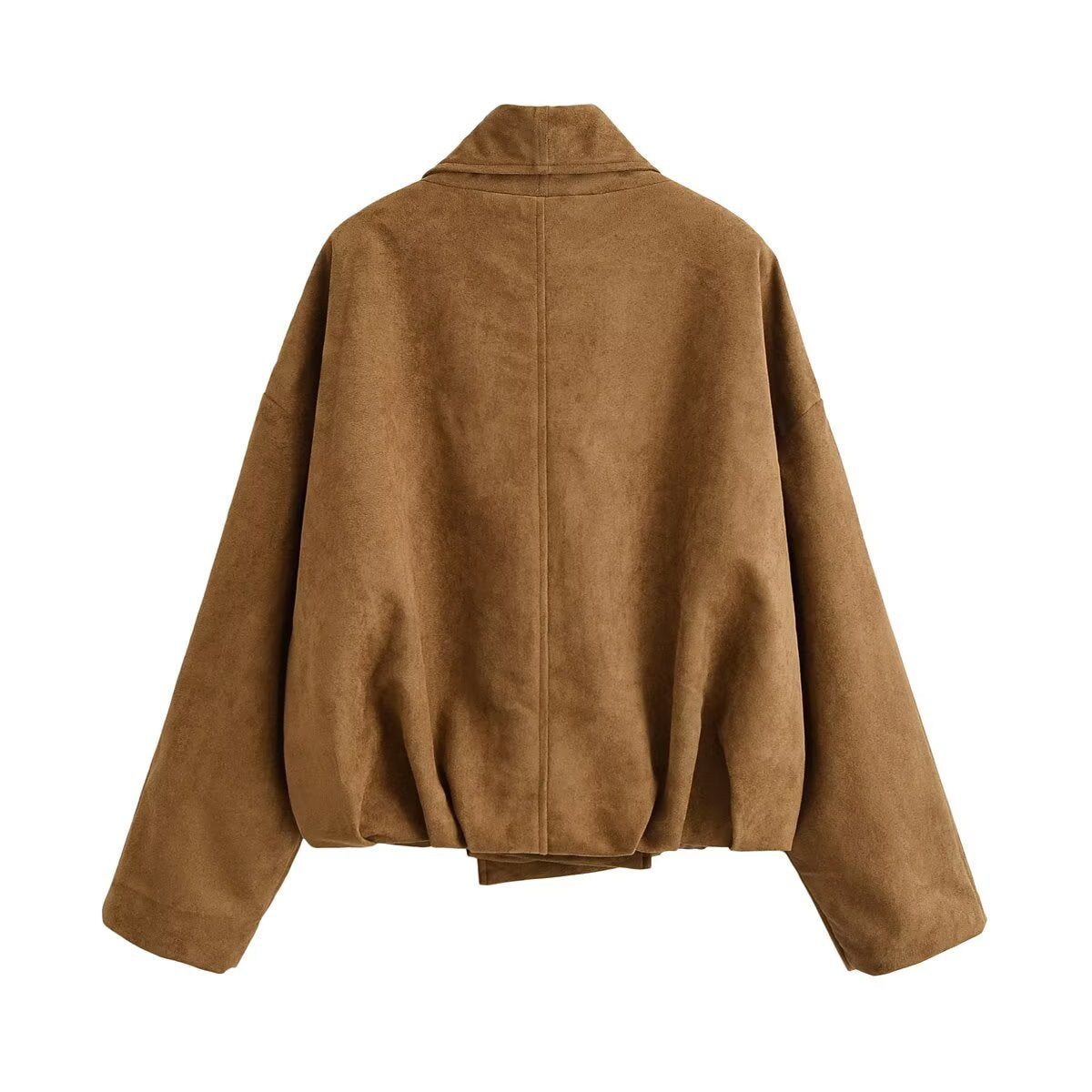 Women’s short jacket in waterfall look with soft velour finish and wide shawl collar Fashion Glam