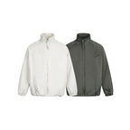 Men's Minimalist Nylon Bomber Jacket with Stand Collar, Raglan Sleeves and Gathered Hem Fashion Glam