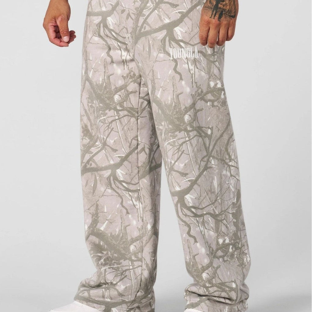 Men's wide camouflage joggers with elastic comfort waistband and thigh logo Fashion Glam
