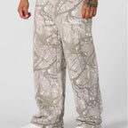 Men's wide camouflage joggers with elastic comfort waistband and thigh logo Fashion Glam