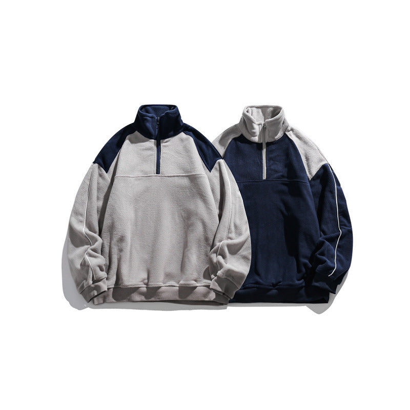 Unisex Oversize-Fleece-Halfzip-Pullover with high collar and raglan sleeves Fashion Glam