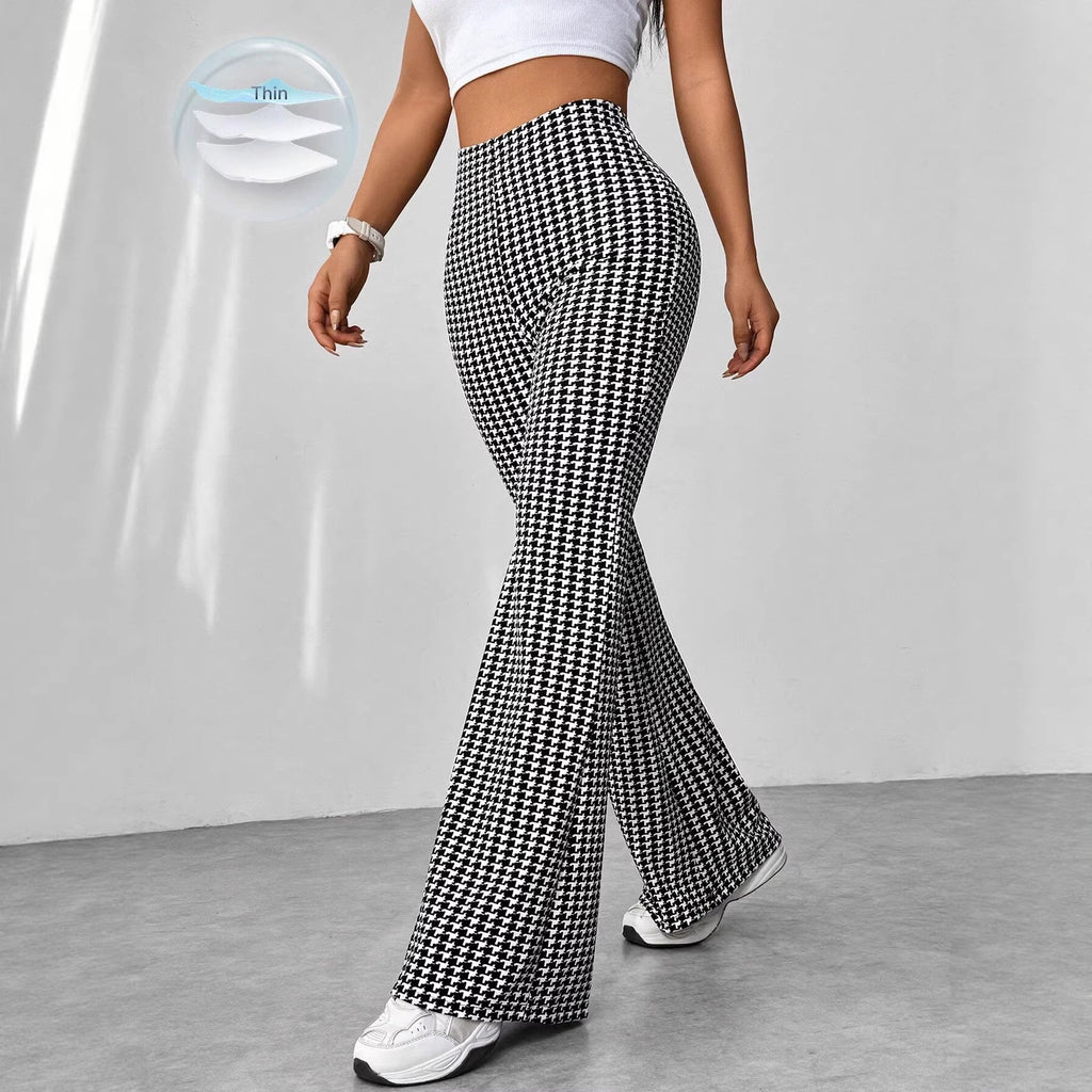Ladies' Stretch Flared Pants with High Waist and Wide Leg Fashion Glam