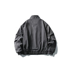 Men's Short Windproof Field Bomber Jacket with Stand-up Collar, Concealed Closure and Elastic Cuffs Fashion Glam