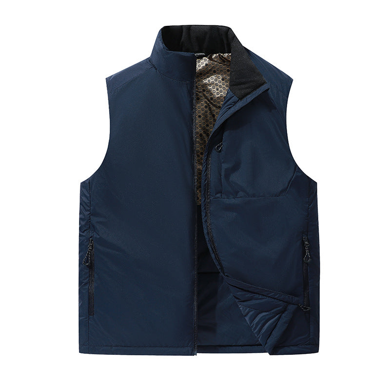 Men's Padded Outdoor Vest with Stand-Up Collar, Multifunctional Pockets and Lightweight Thermal Lining Fashion Glam