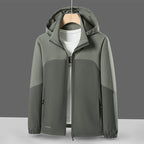 Men's Lightweight Softshell Windbreaker with Hood, Water-Repellent Membrane and Zipper Pockets Fashion Glam