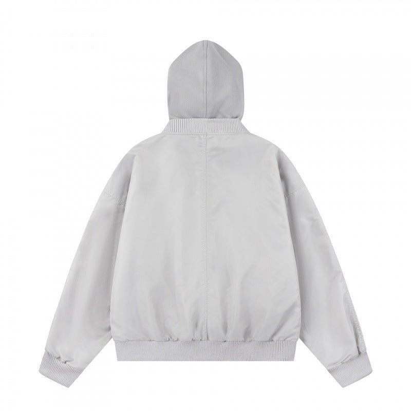 Unisex Oversize Hoodie Blouson Jacket with Ribbed Cuffs and Flap Pockets Fashion Glam