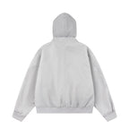 Unisex Oversize Hoodie Blouson Jacket with Ribbed Cuffs and Flap Pockets Fashion Glam