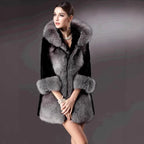 Ladies Hooded Short Coat with Full Fur Lining Fashion Glam