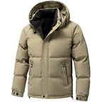 Men's Quilted Hooded Parka with Thermal Lining and Windproof Outer Shell Fashion Glam