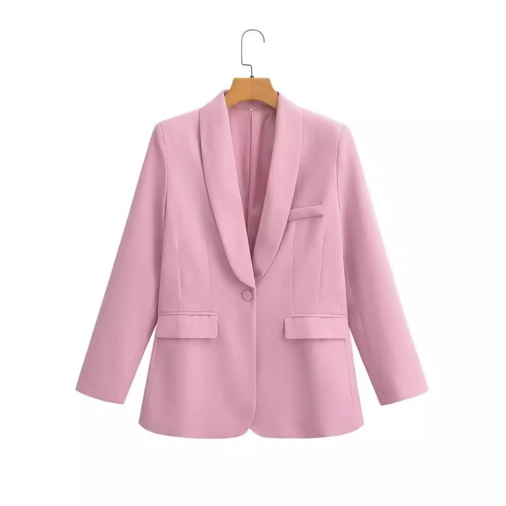 Women's Two-Piece Longline Blazer and High-Waist Pants Set with Fitted Vest Fashion Glam