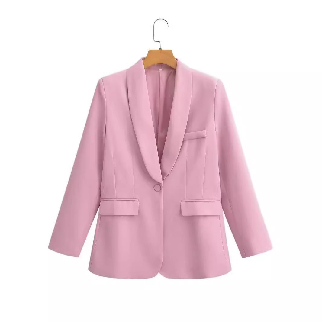 Women's Two-Piece Longline Blazer and High-Waist Pants Set with Fitted Vest Fashion Glam