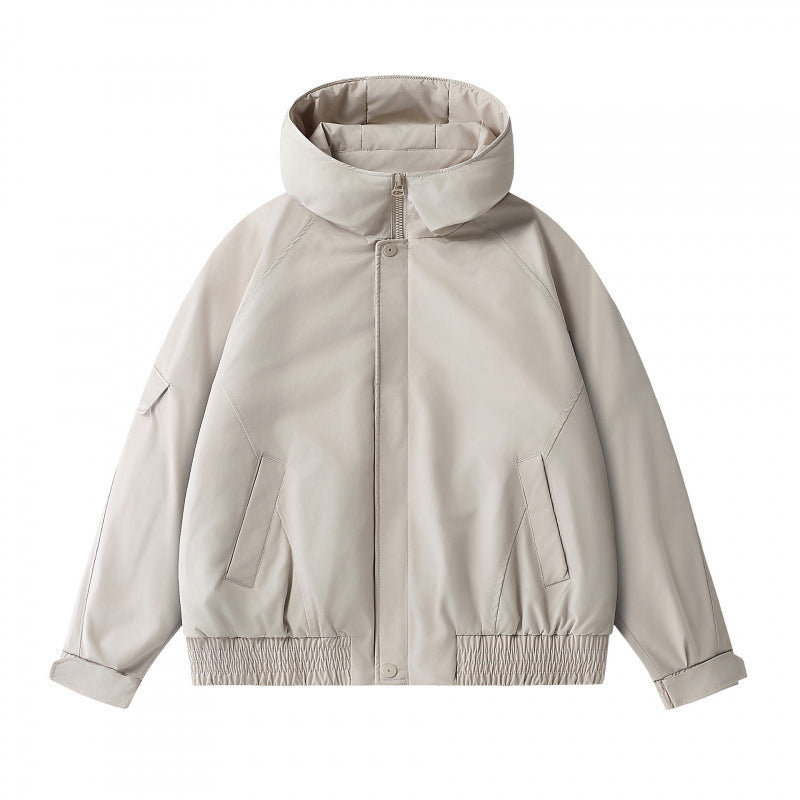 Unisex Boxy padded transition jacket with high stand-up collar, quilted lining, and elastic hem Fashion Glam