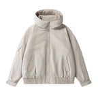 Unisex Boxy padded transition jacket with high stand-up collar, quilted lining, and elastic hem Fashion Glam