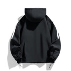 Unisex sporty-urban hooded windbreaker with contrast stripes Fashion Glam
