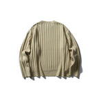 Unisex Grob Ribbed Oversize Knit Sweater with Round Neck and Extended Hem Fashion Glam