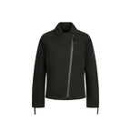 Men's Asymmetrical Biker Jacket with Diagonal Metal Zipper Fashion Glam