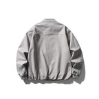Unisex Oversize lightweight bomber jacket with stand-up collar, zipper, and elastic hem Fashion Glam