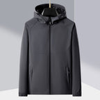 Men's lightweight softshell outdoor jacket with ergonomic hood and diagonal chest zip Fashion Glam