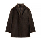 Women's Luxurious Oversized Fur Jacket with Wide Shawl Collar and Voluminous Silhouette Fashion Glam
