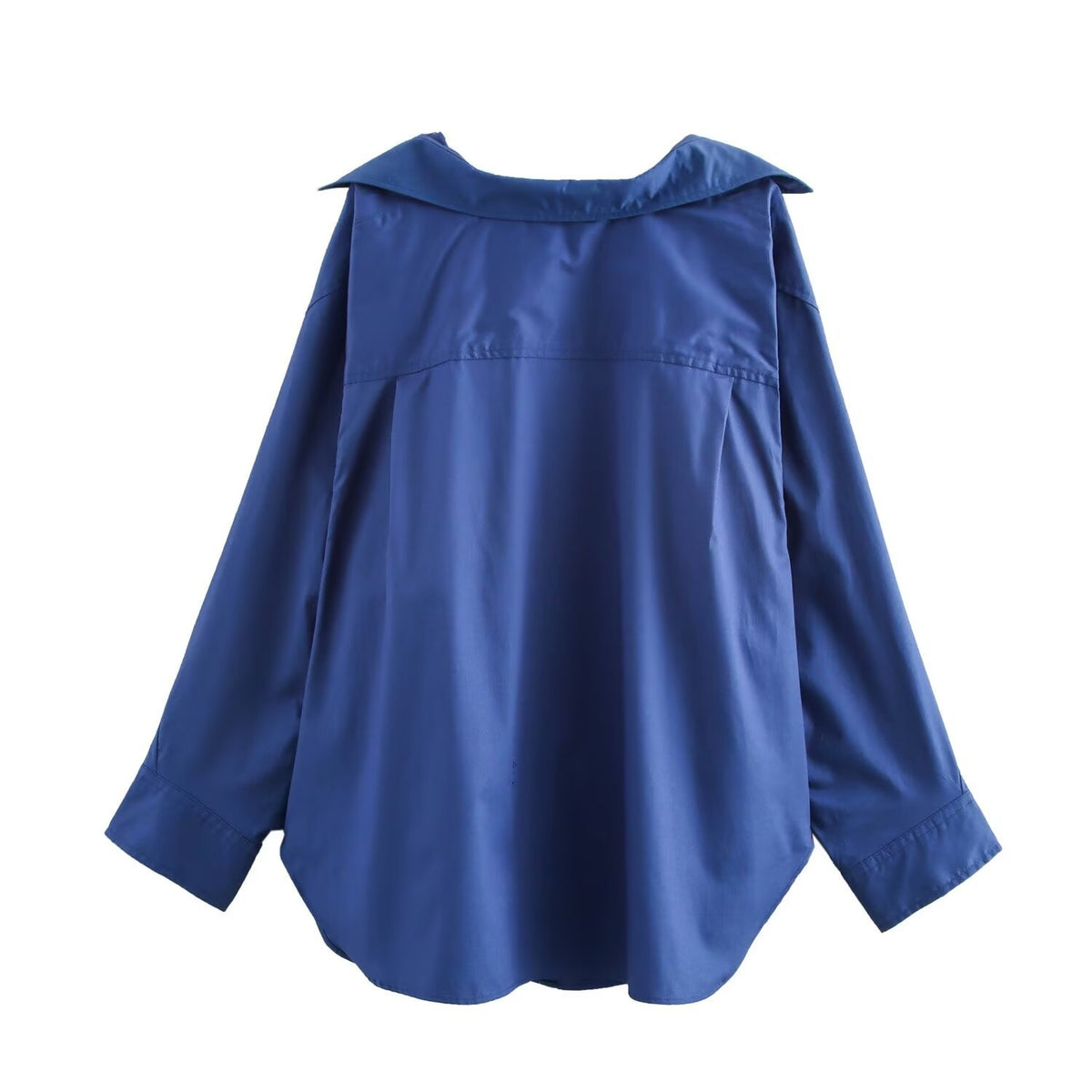 Women's oversized striped shirt with extended back and Kent collar Fashion Glam