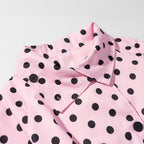 Women Tailored Polka Dot Trench Coat with Tie Belt Fashion Glam