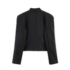 Women's short jacket in military style with stand-up collar and decorative frog detail Fashion Glam