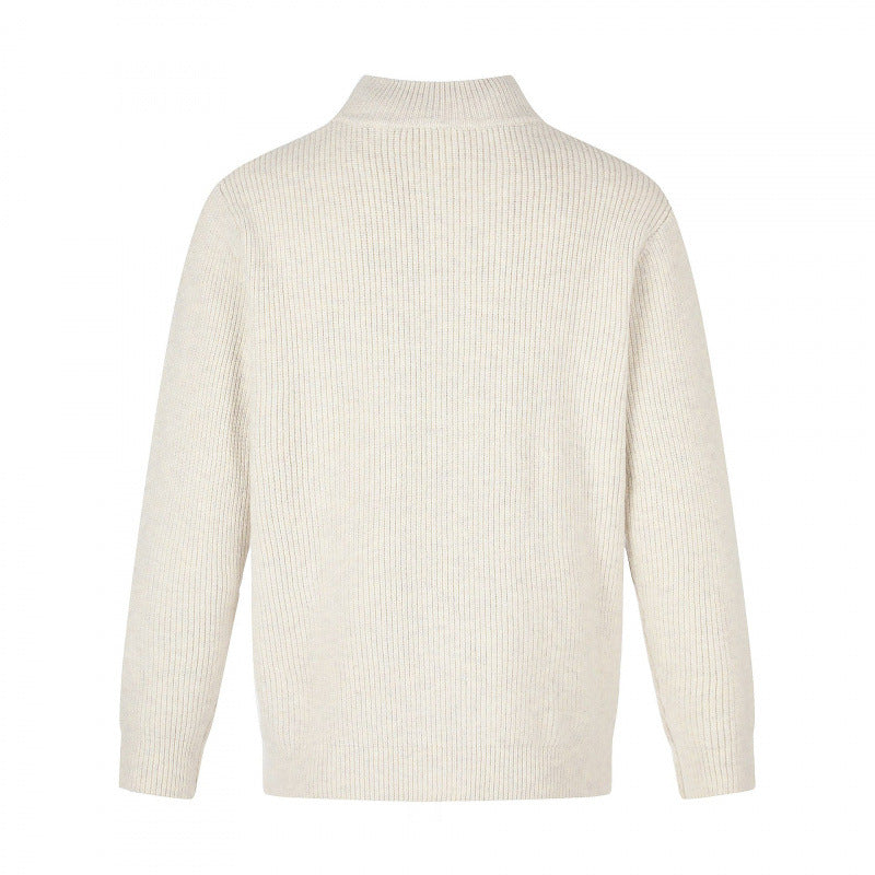 Unisex Zip-knit jacket in boxy cut with stand-up collar and ribbed texture Fashion Glam