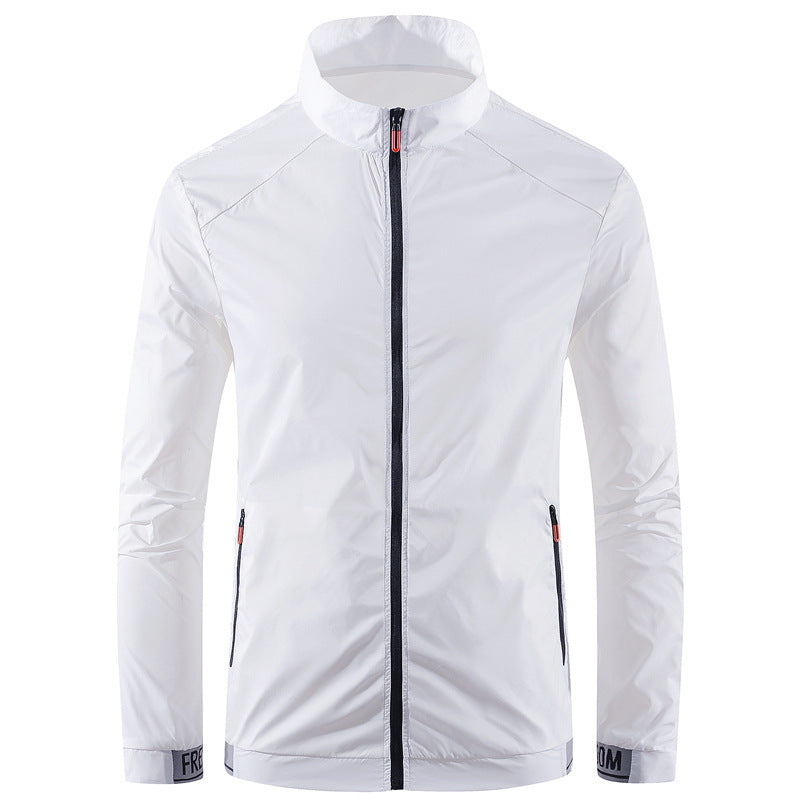 Men's nan ultralight windproof leisure jacket with stand-up collar, concealed zipper, and zippered pockets Fashion Glam
