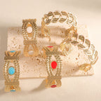 Women Open Bangle with Artistic Braiding Pattern Fashion Glam