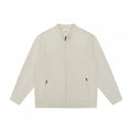 Unisex Minimalistic Oversized Zip Jacket with Stand Collar and Concealed Zipper Pockets Fashion Glam