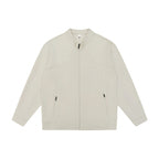 Unisex Minimalistic Oversized Zip Jacket with Stand Collar and Concealed Zipper Pockets Fashion Glam