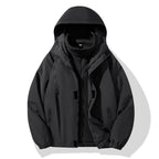 Men's Two-Piece Hybrid Hooded Jacket with Integrated Fleece Lining and Concealed Zippers Fashion Glam