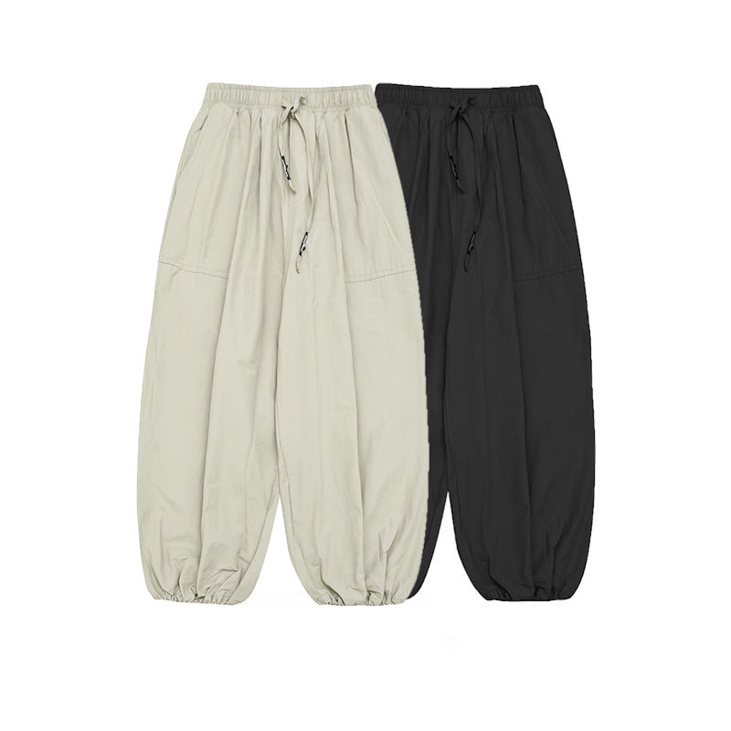 Unisex Wide Harem Pants with Drawstring Waistband, Elastic Leg Openings and Oversized Silhouette Fashion Glam