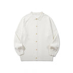 Unisex Boxy Knit Cardigan with Shirt Collar, Raglan Sleeves and Ribbed Hems Fashion Glam