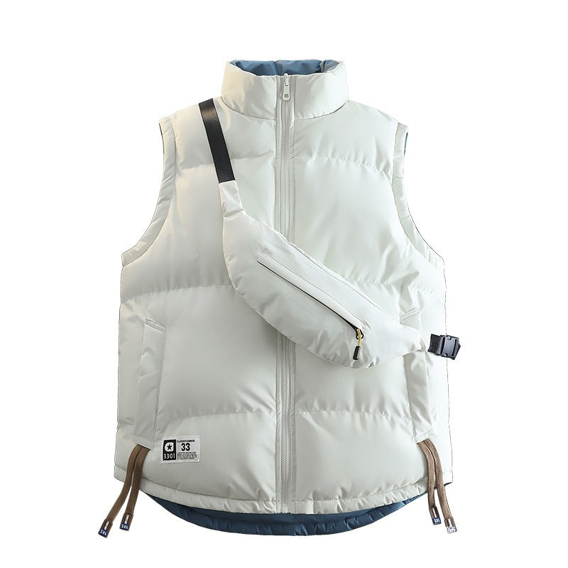 Ladies Modern Quilted Outdoor Vest with Integrated Belt Pocket System and High Stand Collar Fashion Glam