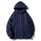 Men's hoodie zip-up jacket with full zip, oversized fit, and raglan sleeves Fashion Glam