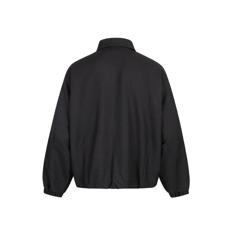 Unisex Boxy transitional blouse with shirt collar, two-way metal zipper and elastic cuffs Fashion Glam