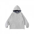 Unisex Oversize Hoodie with checkered lined hood and snap button placket Fashion Glam