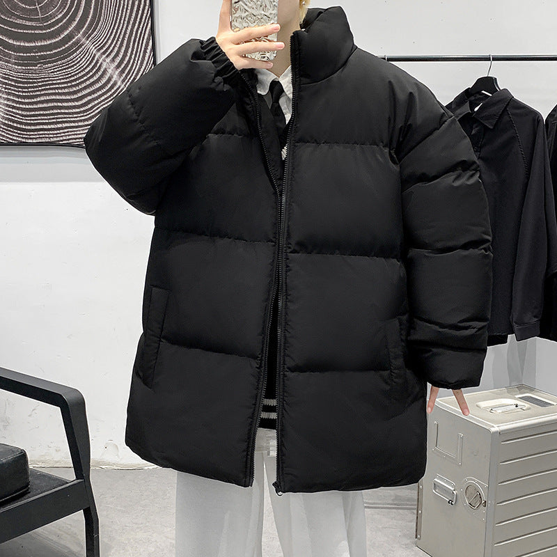 Women's Padded Oversized Quilted Jacket with High Stand-Up Collar and Straight Cut Fashion Glam