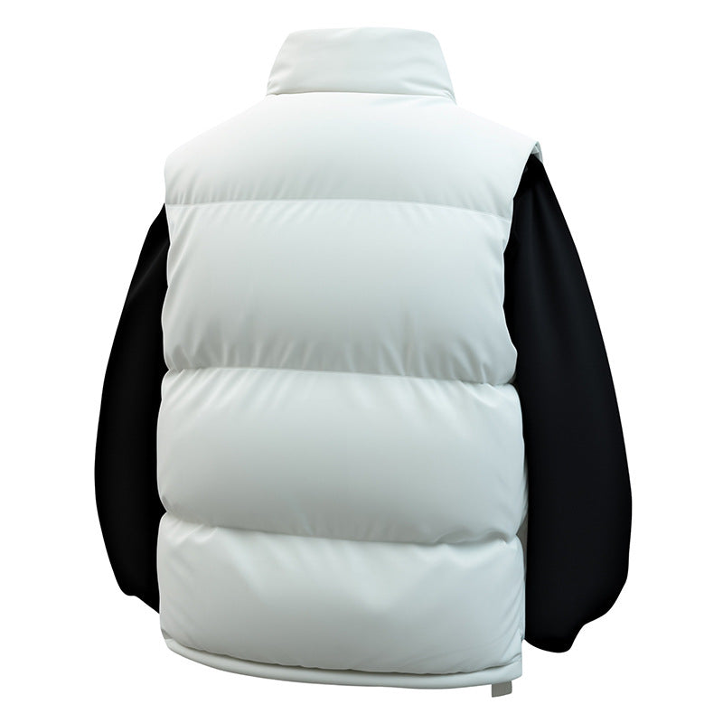 Men's Padded Utility Vest with High Stand Collar and Multi-Functional Pockets Fashion Glam
