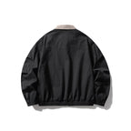 Men's Lightweight Harrington Jacket with Cord Collar and Elastic Hem Fashion Glam