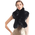 Ladies luxurious faux fur stole in loop design with voluminous shawl collar Fashion Glam