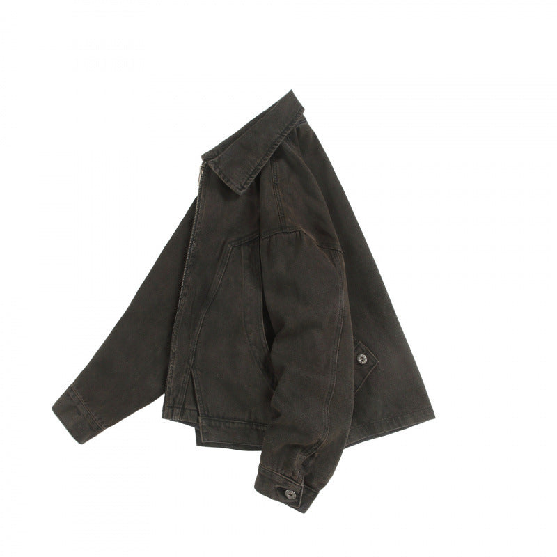 Unisex Boxy Worker Blouson made of washed canvas with a full zipper, shirt collar, and asymmetrical patch pockets Fashion Glam