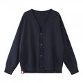 Unisex Oversize V‑Neck Knitted Cardigan with Button Placket and Side Press Buttons Fashion Glam