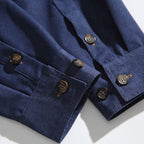 Men's overshirt-jacket in worker look with contrasting leather-look chest pocket Fashion Glam